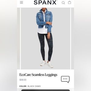 SPANX Seamless Leggings - Black Camo size 2xl
